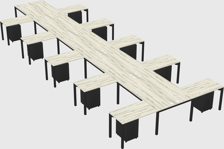 Shared l-shaped desk