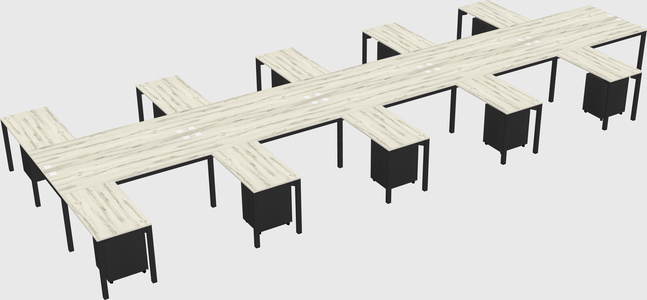 Shared l-shaped desk