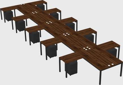 Shared l-shaped desk