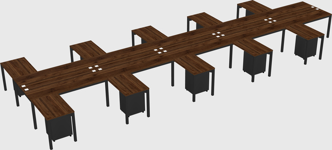 Shared l-shaped desk