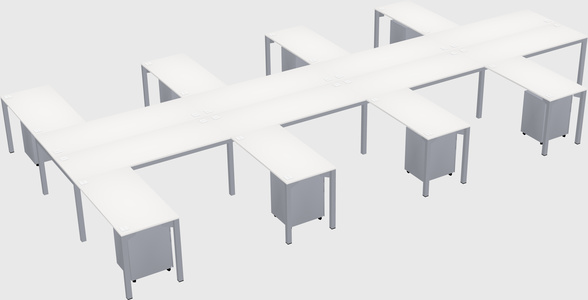 Shared l-shaped desk