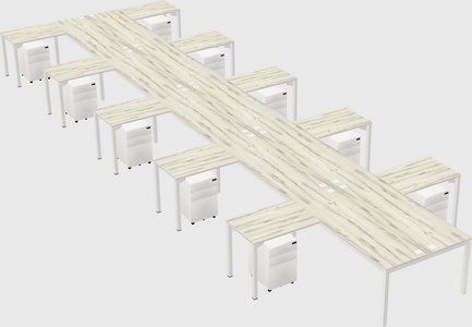 Shared l-shaped desk