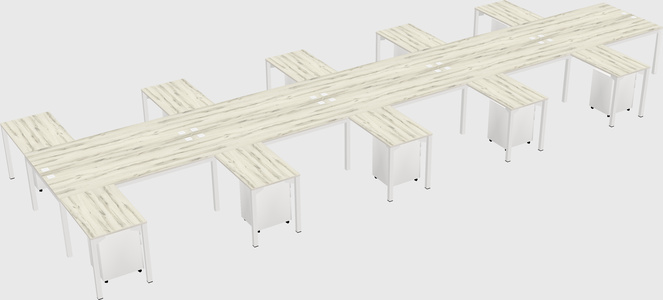 Shared l-shaped desk