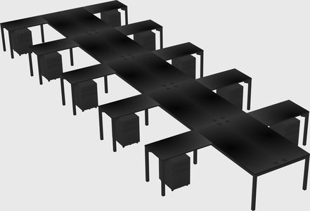 Shared l-shaped desk