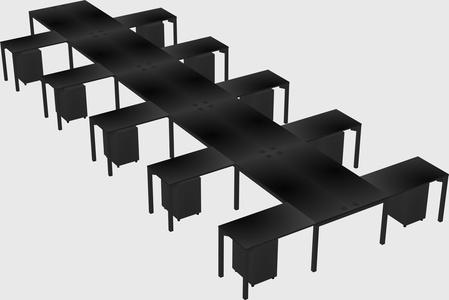 Shared l-shaped desk