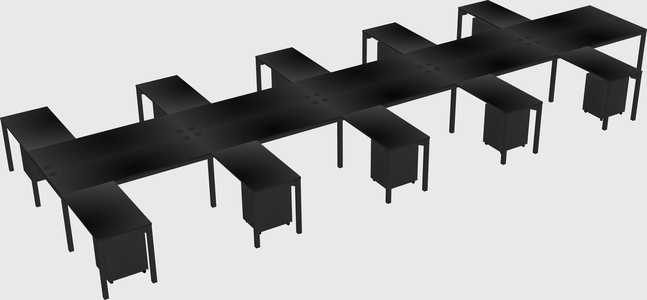 Shared l-shaped desk