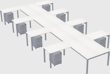 Shared l-shaped desk