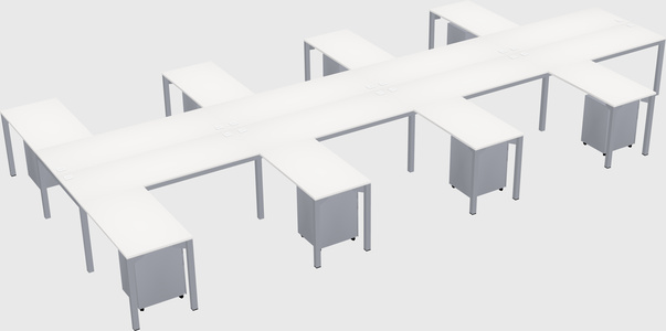 Shared l-shaped desk