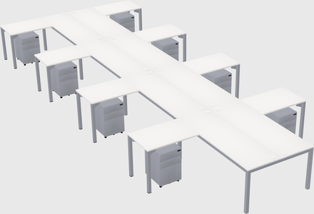 Shared l-shaped desk