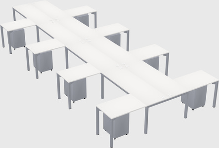 Shared l-shaped desk