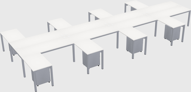 Shared l-shaped desk