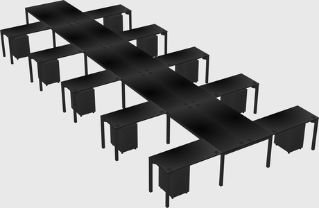 Shared l-shaped desk