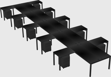 Shared l-shaped desk