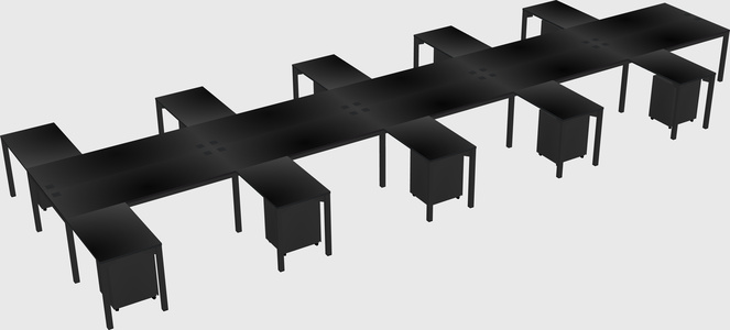 Shared l-shaped desk