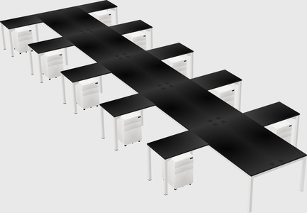 Shared l-shaped desk