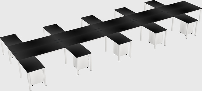 Shared l-shaped desk
