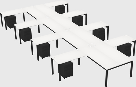 Shared l-shaped desk