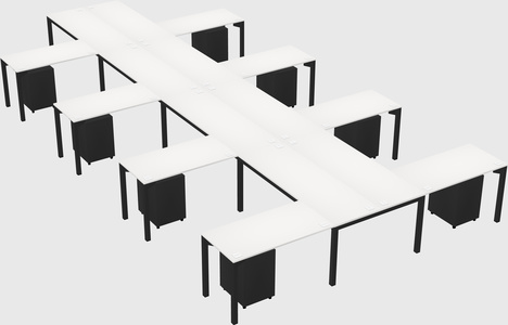 Shared l-shaped desk
