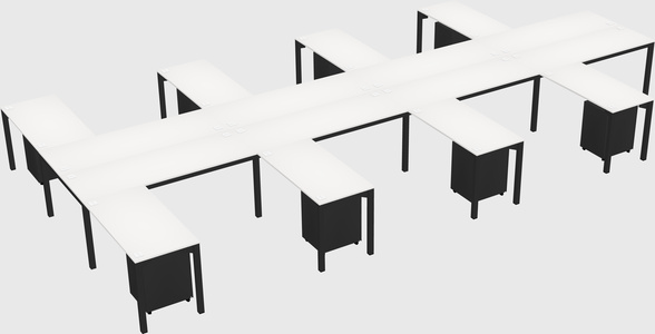 Shared l-shaped desk