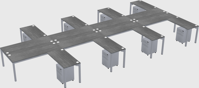 Shared l-shaped desk