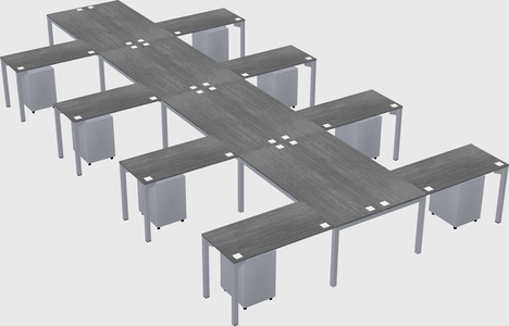 Shared l-shaped desk