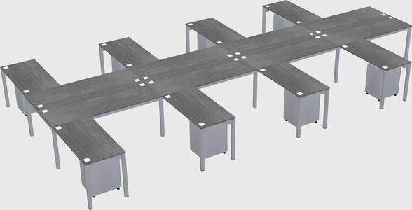 Shared l-shaped desk