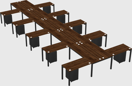 Shared l-shaped desk