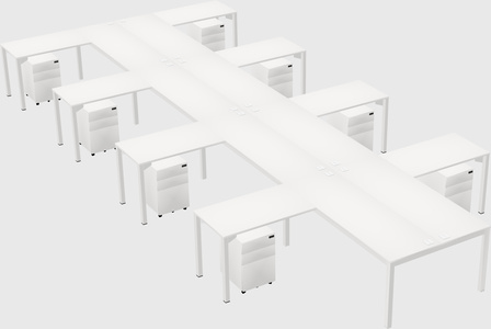 Shared l-shaped desk
