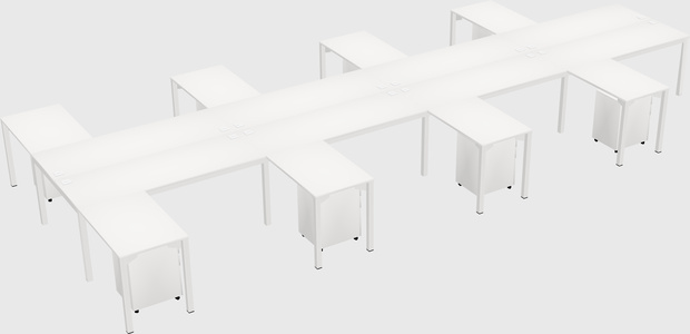 Shared l-shaped desk