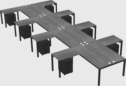 Shared l-shaped desk