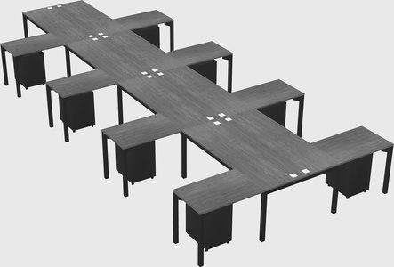 Shared l-shaped desk