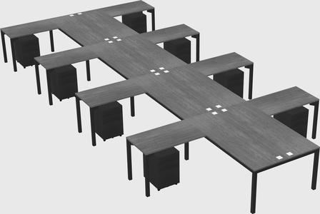 Shared l-shaped desk
