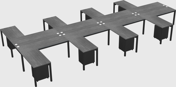 Shared l-shaped desk