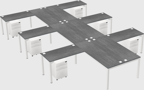 Shared l-shaped desk
