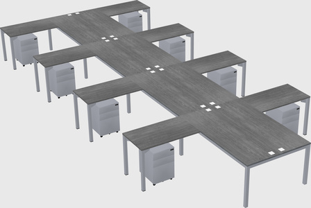 Shared l-shaped desk