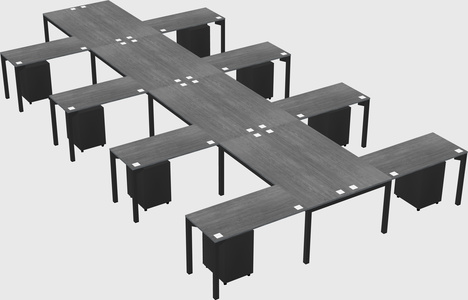 Shared l-shaped desk