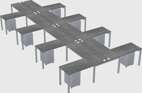 Shared l-shaped desk