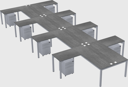 Shared l-shaped desk