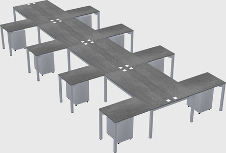 Shared l-shaped desk