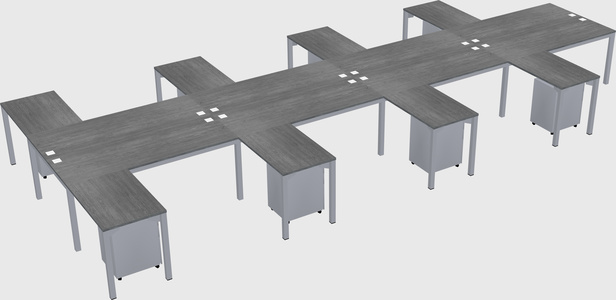 Shared l-shaped desk