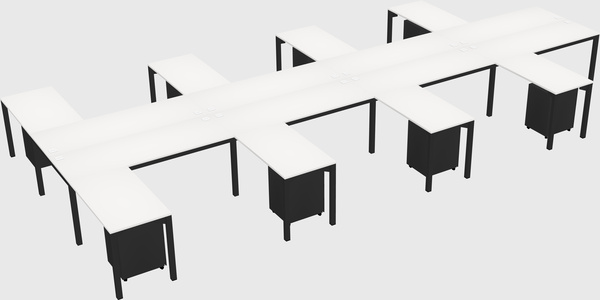 Shared l-shaped desk