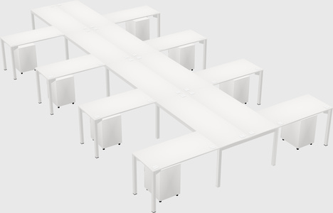 Shared l-shaped desk