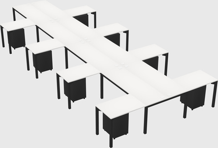 Shared l-shaped desk