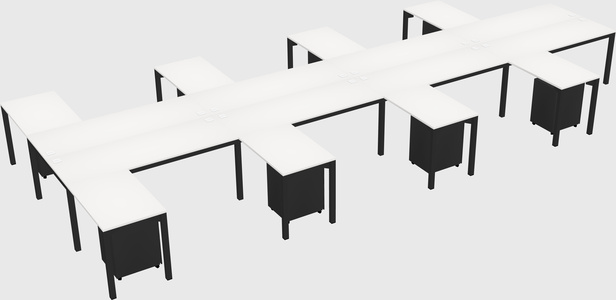 Shared l-shaped desk