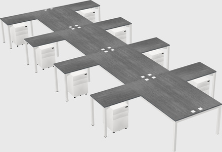 Shared l-shaped desk