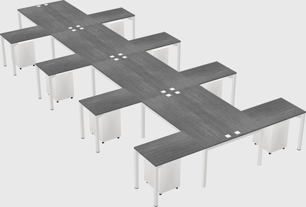 Shared l-shaped desk