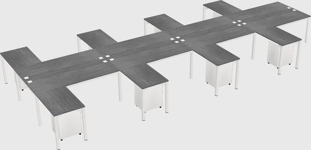 Shared l-shaped desk