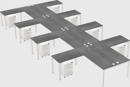 Shared l-shaped desk