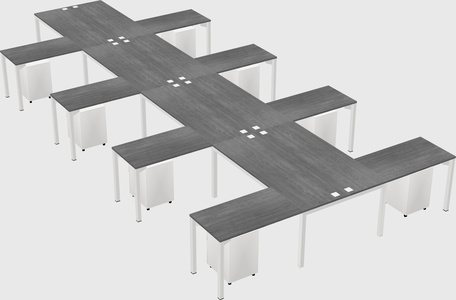 Shared l-shaped desk