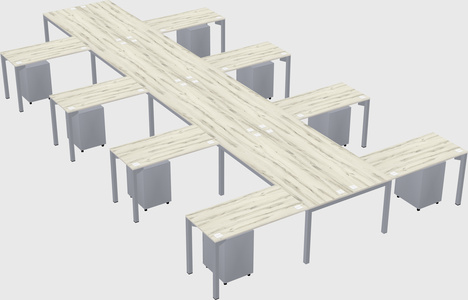 Shared l-shaped desk